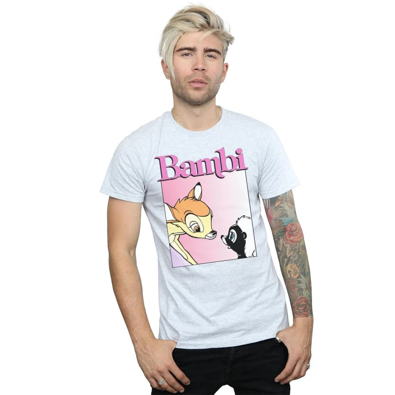 Image of Disney Men Bambi Nice To Meet You T-Shirt in Grey Size: Small Grey S Male 5059114504305