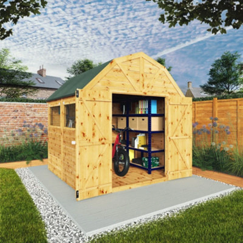 Image of Mercia 8ft x 8ft Premium Shiplap Barn Shed Brown