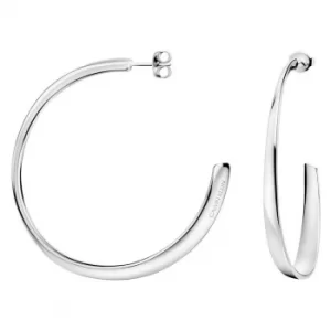 Image of Calvin Klein Stainless Steel Groovy 3/4 Hoop Earrings