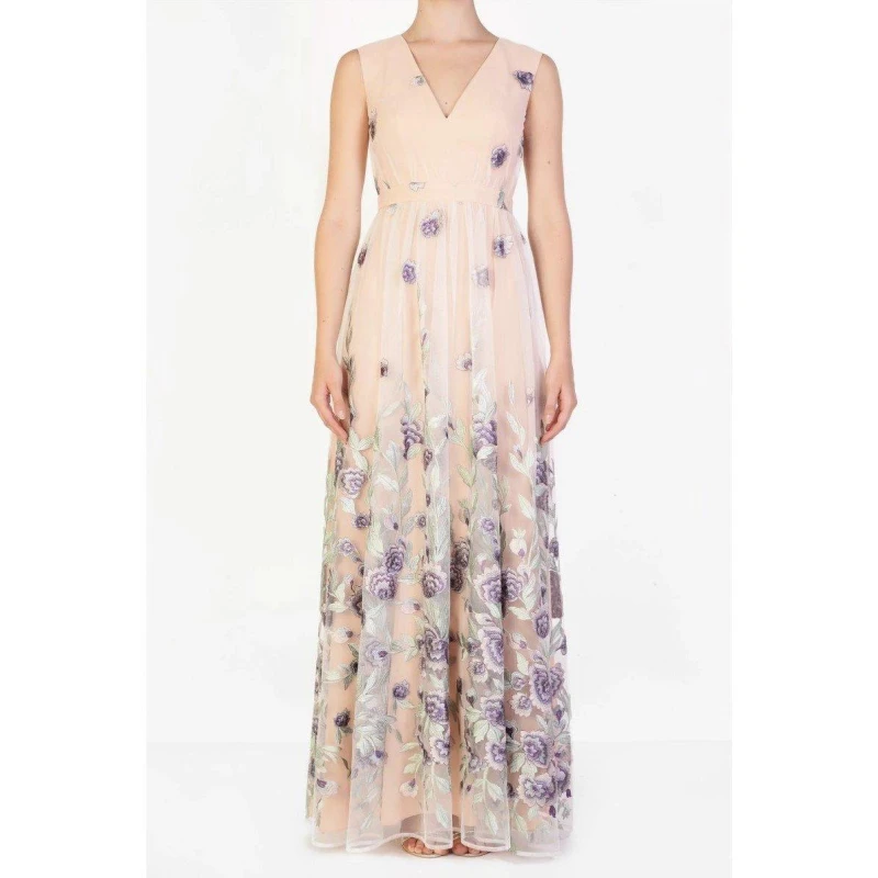 Image of True Decadence TRUE Maxi Dress Nude Lilac Embr female 8 (XS)