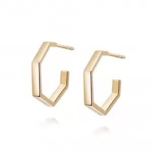 Image of Fern Huggie Hoop 18ct Gold Plate Earrings HUG13_GP