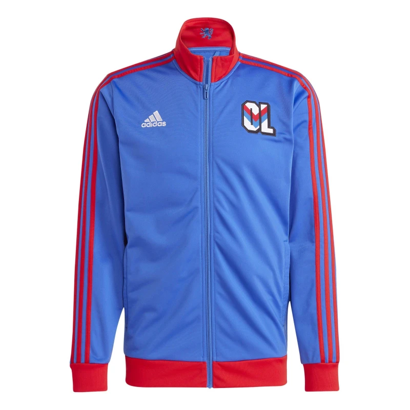 Image of adidas Olympique Lyonnais DNA Track Top 2023 2024 Adults - Blue Blue XS