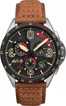 Image of AVI-8 Watch P-51 Mustang Blakeslee Chronograph Bronze Oak