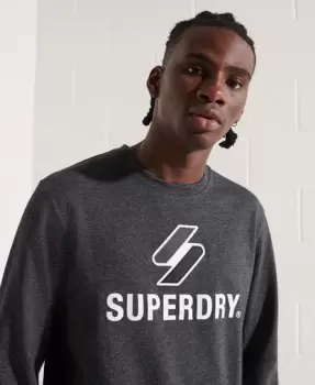 Image of Superdry Code Logo Applique Long Sleeve Top