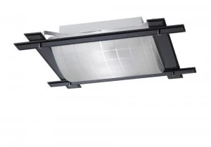 Image of Flush Ceiling 3 Light Black Chrome, Smoked Mirror