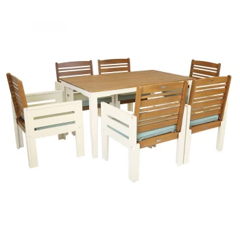 Image of Charles Bentley Kingston 6-Seater Kingston Dining Set - Cream