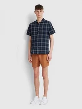Image of Farah Check Short Sleeve Shirt - Navy
