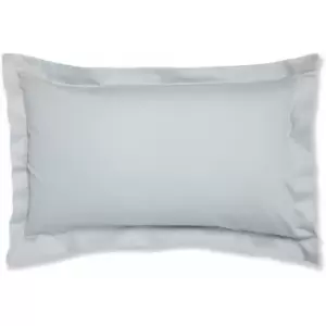 Image of 100% Cotton Percale 200 Thread Count Oxford Pillow Cases, Grey, Pair - Bianca