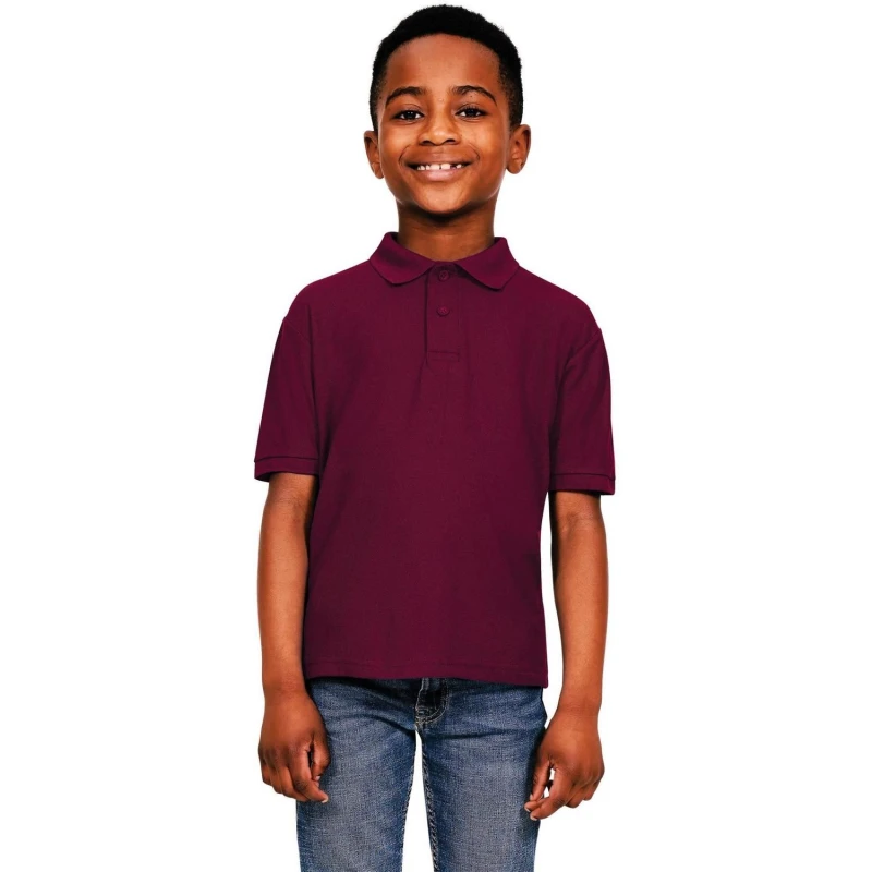 Image of Casual Classics Casual Classic Polo in Maroon Size: 9-10 Years Maroon Unisex 9-10 Years