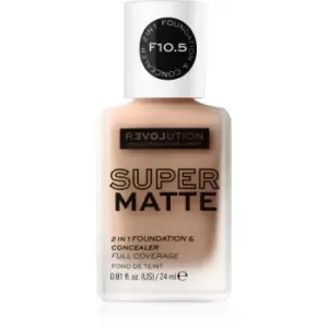 Image of Revolution Relove Super Matte Foundation Long-Lasting Mattifying Foundation Shade F10.5 24 ml