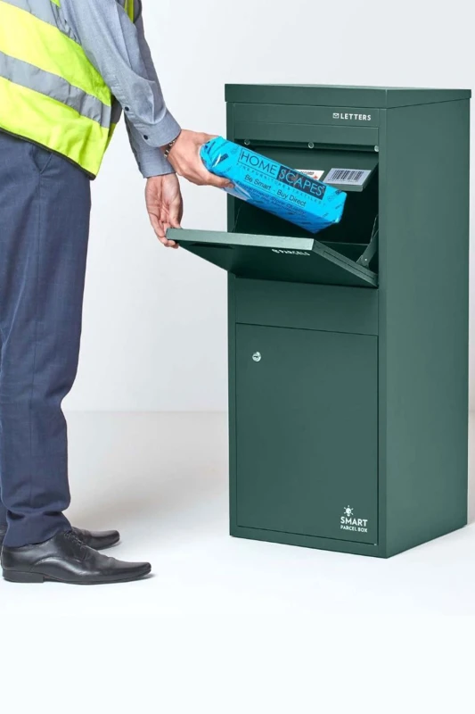 Image of Homescapes Smart Parcel Box Large Front & Rear Access Green
