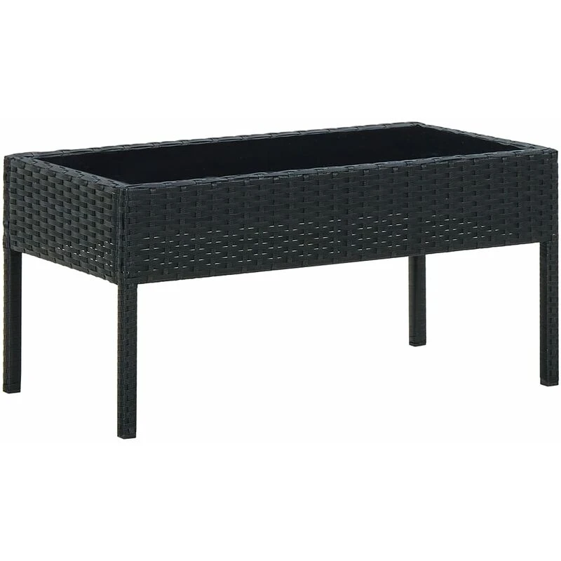 Image of VIDAXL Garden Table Black 75x40x37cm Poly Rattan Vidaxl 8719883855882