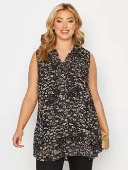 Image of Yours Sleeveless Swing Blouse Frill Front - Black, Size 18, Women