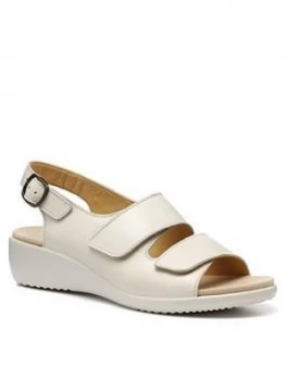 Image of Hotter Easy Il Extra Wide Fit Wedge Sandals - Ivory, Ivory, Size 4, Women
