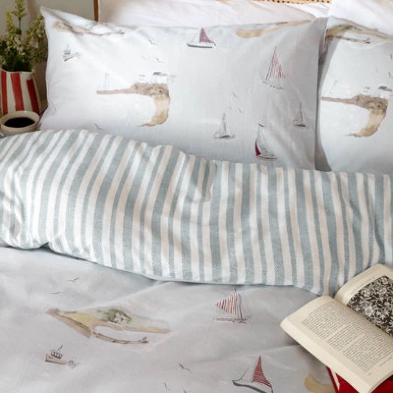 Image of Wylder Abersoch Shore Reversible 100% Cotton Duvet Cover Set