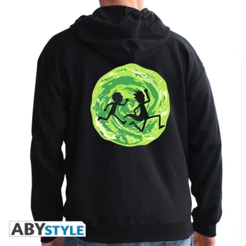 Image of Rick And Morty - Portal Mens Large Hoodie - Black