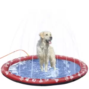 Image of Pawhut 170cm Splash Pad Sprinkler For Pets - Red