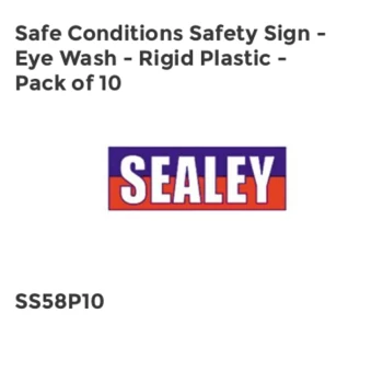 Image of Safe Conditions Safety Sign - Eye Wash - Rigid Plastic - Pack of 10