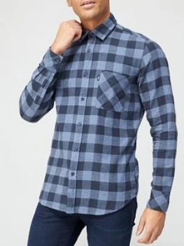 Image of Hugo Boss Relegant 2 Check Shirt Navy Size S Men