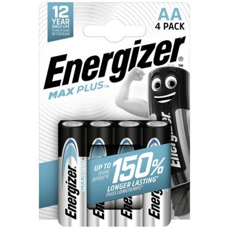 Image of ENERGIZER Max Plus AA Alkaline Batteries - Pack of 4 7638900437300