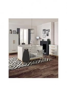 Image of Mamas & Papas Caprio Furniture Range Wardrobe, Cot & Dresser - White/Natural