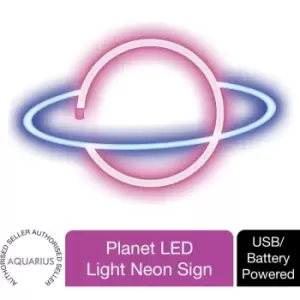 Image of Aquarius Planet LED Light Neon Sign with Battery and USB Power