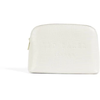 Image of Ted Baker Crocala Croc Detail Debossed Makeup Bag - NUDE