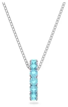 Image of Swarovski 5643754 Exalta Pendant - Blue, Rhodium Plated Jewellery