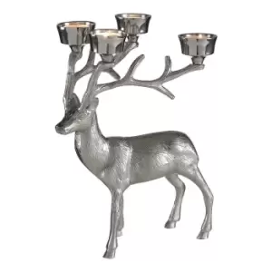 Image of Premier Housewares Stag Tealight Holder - Nickel Finish