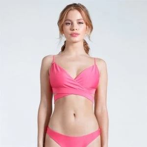 Image of USA Pro Wrap Bikini Top Ladies - Coral