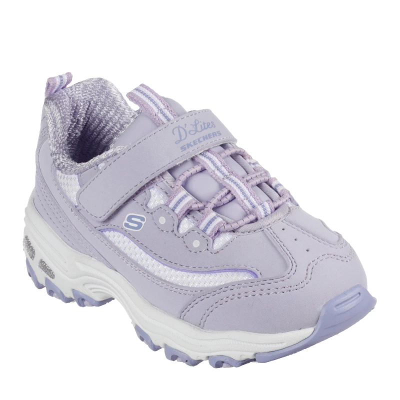 Image of Skechers Unisex Kids DLites Slip On Trainers Lavender unisex C5 (21.5)