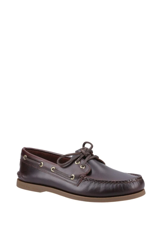 Image of Sperry Men Authentic 2 Eye Wide Fit Boat Shoe in Brown Size: 6 Brown 6 Male 627756018259