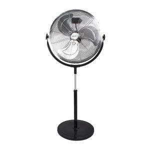 Image of electriQ 20" High velocity Pedestal Fan with adjustable Stand - Chrome