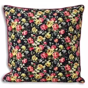 Image of Riva Home Victoria Floral Cushion Cover (45x45cm) (Navy)