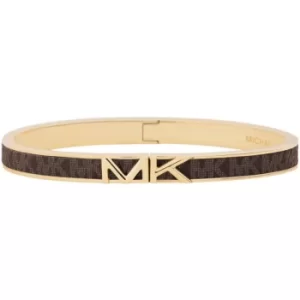 Image of Ladies Michael Kors Gold-Tone Slim Mott Bangle Bracelet