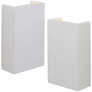 Image of 2 PACK LED Twin Wall Light Warm White Primed White (ready to paint) Down Lamp