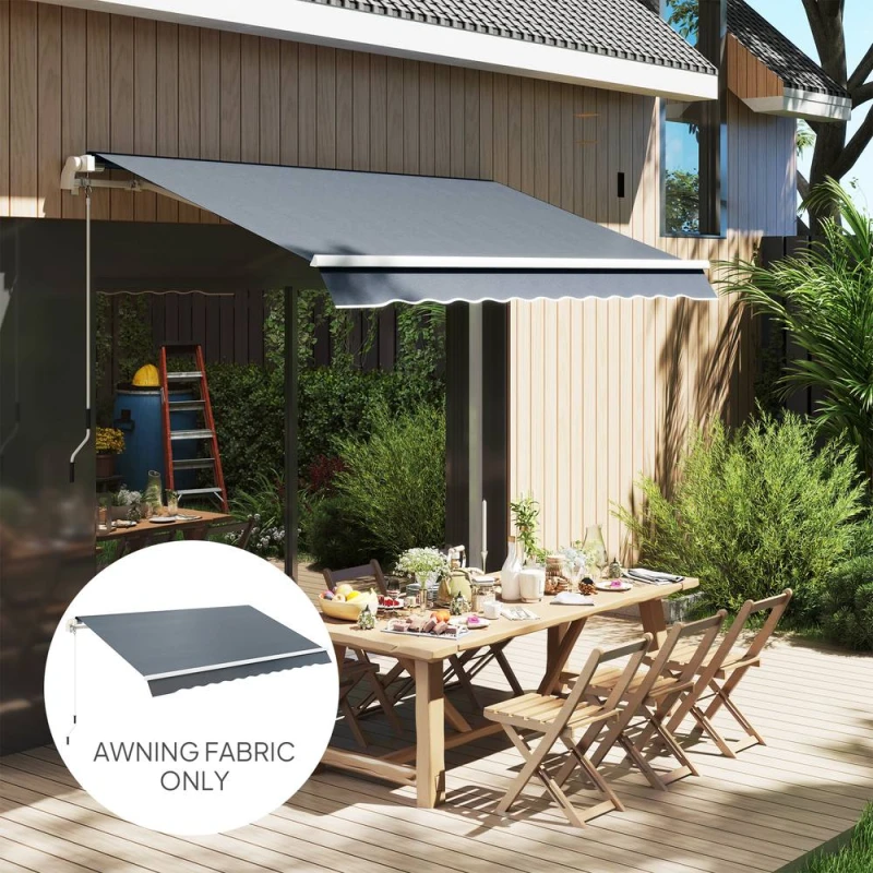 Image of Outsunny Replacement Canopy for 3 x 2.5 m Awning (Fabric Only), Grey 840-274V00GY