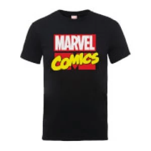 Image of Marvel Comics Main Logo Mens Black T-Shirt - S - Black