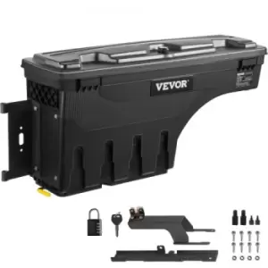 Image of VEVOR Truck Bed Storage Box, Lockable Lid, Waterproof ABS Wheel Well Tool Box 6.6 Gal/20 L with Password Padlock, Compatible with Super Duty 2017-2021