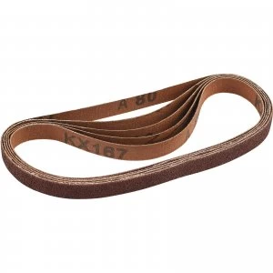 Image of Draper 13mm x 457mm Aluminium Oxide Sanding Belts 13mm x 457mm 80g Pack of 5
