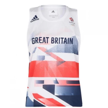 Image of adidas Team GB Running Singlet Ladies - White/red