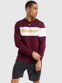 Image of Reebok Training Essentials Crew Sweatshirt - Maroon