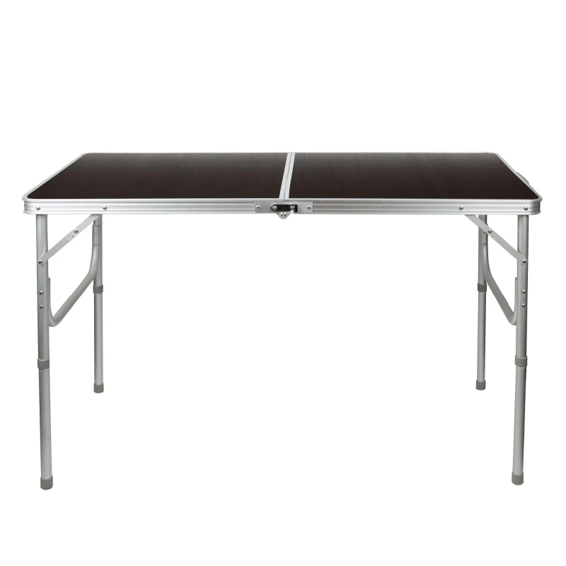 Image of Streetwize Folding Camping Table with Adjustable Legs Black/Silver unisex 120x60x70C