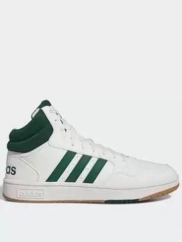 Image of adidas Sportswear Mens Hoops 3.0 Mid Trainers - White, Size 6, Men