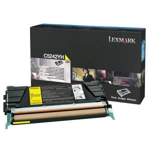 Image of Lexmark C5242YH Yellow Laser Toner Ink Cartridge