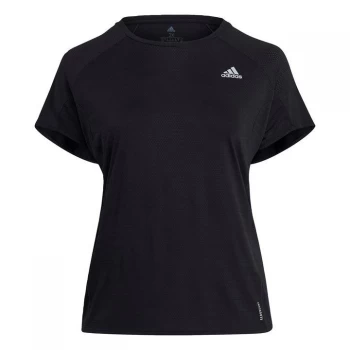 Image of adidas Runner T-Shirt (Plus Size) Womens - Black / Reflective Silver