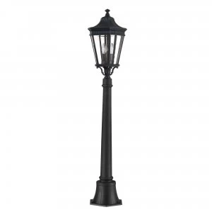 Image of 2 Light Medium Outdoor Post Lantern Black IP44, E14