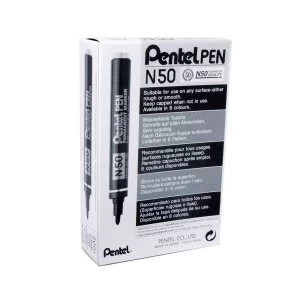 Image of Pentel N50 Permanent Marker Pack of 12 Black