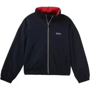 Image of Boss Water-repellent hooded jacket - Blue