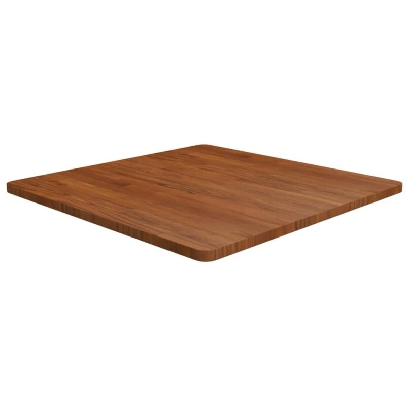 Image of Vidaxl Square Table Top Dark Brown 80X80X2.5Cm Treated Solid Wood Oak, Brown 343046